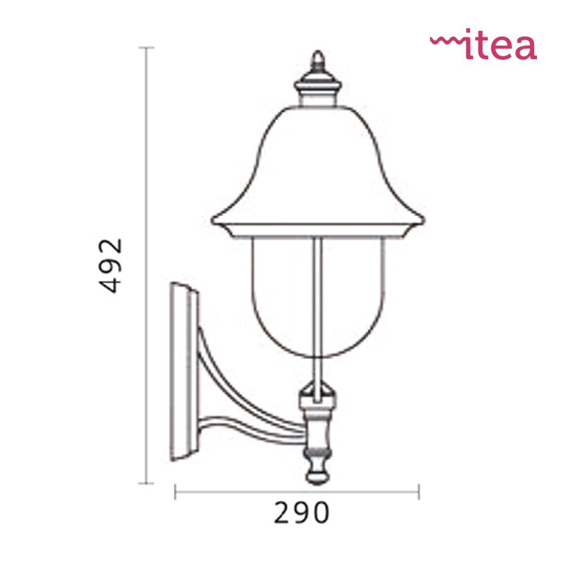 Lanterna Esterna Calliope UP IP44 | Alluminio e Rame E27 Robusta - 2