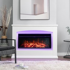 40/48'' Matt Surround, 30/34'' LED Electric Fireplace Media Flame Entertainment