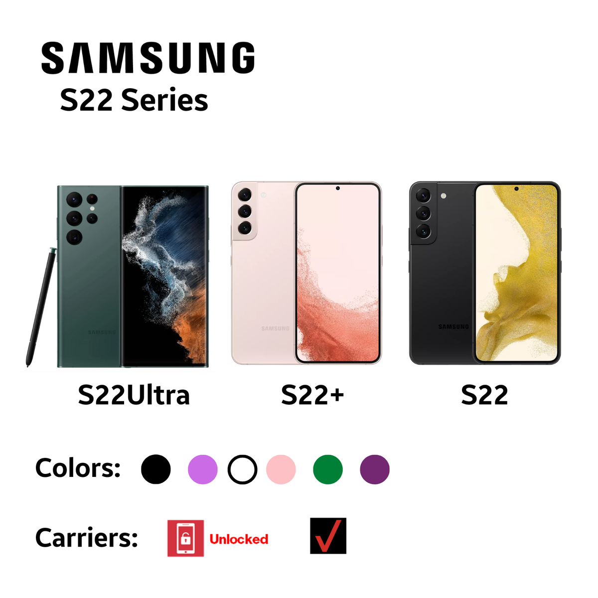 NEW-SEALED❗Samsung Galaxy S22/S22+/S22 Ultra 5G Phones-Fully Unlocked ALL COLORS NEW-SEALED❗Samsung Galaxy S22/S22+/S22 Ultra 5G Phones-Fully Unlocked ALL COLORS