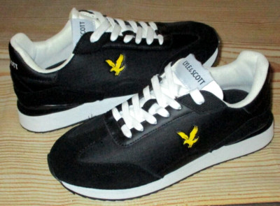 MENS LYLE & SCOTT BLACK SNEAKERS SHOES SIZE 9