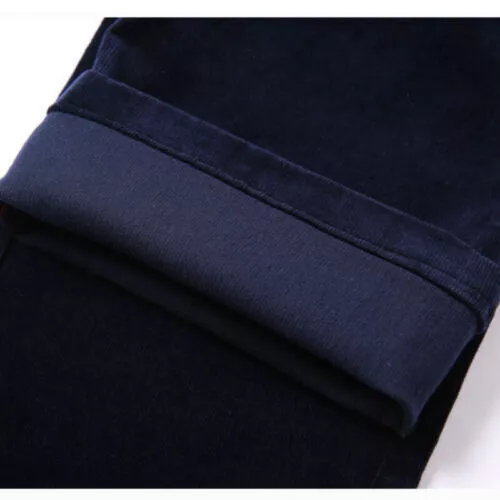 Men's Pants Corduroy Pants Trousers Slim Fit Casual Stretch Classic Black Brown@ - Picture 10 of 26