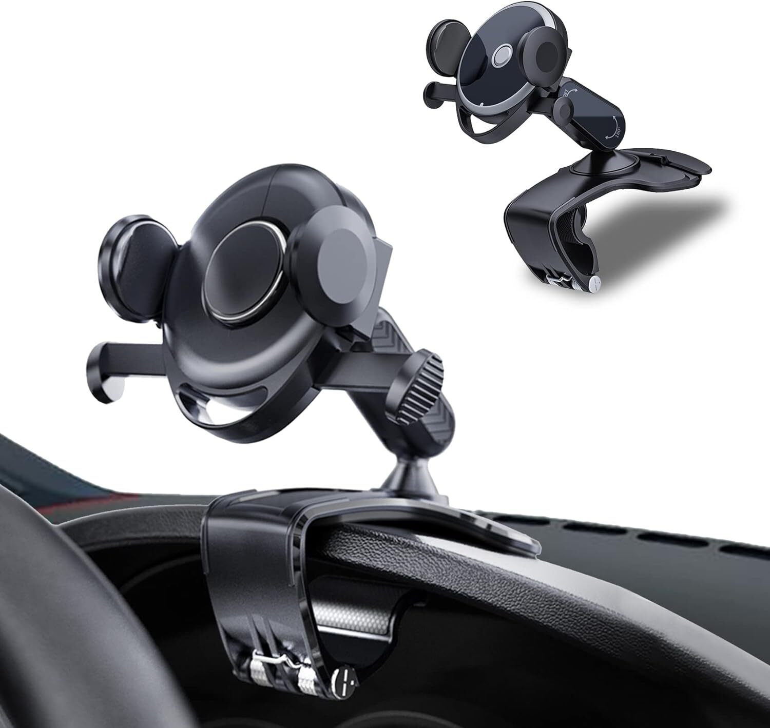 4.7〜に適した車載電話マウント360度回転ダッシュボードクリップスタンド