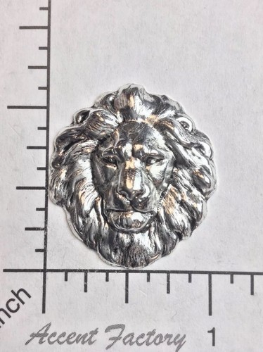45054 - 2 Pc. Medium Lion Head Jewelry Finding Matte Silver Oxidized  - Picture 1 of 3