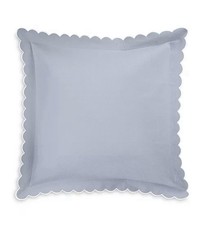 Matouk 061 Diamond Pique Euro Sham Scalloped Edge 27 x 27 Hazy Blue 150