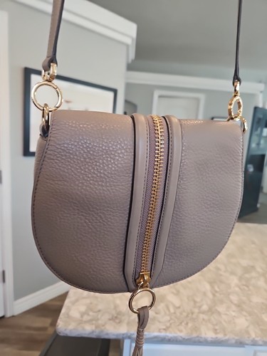 Rebecca Minkoff Mara Sattelledertasche Handtasche grau taupe Einzelhandel 295 $ - Bild 9 von 12