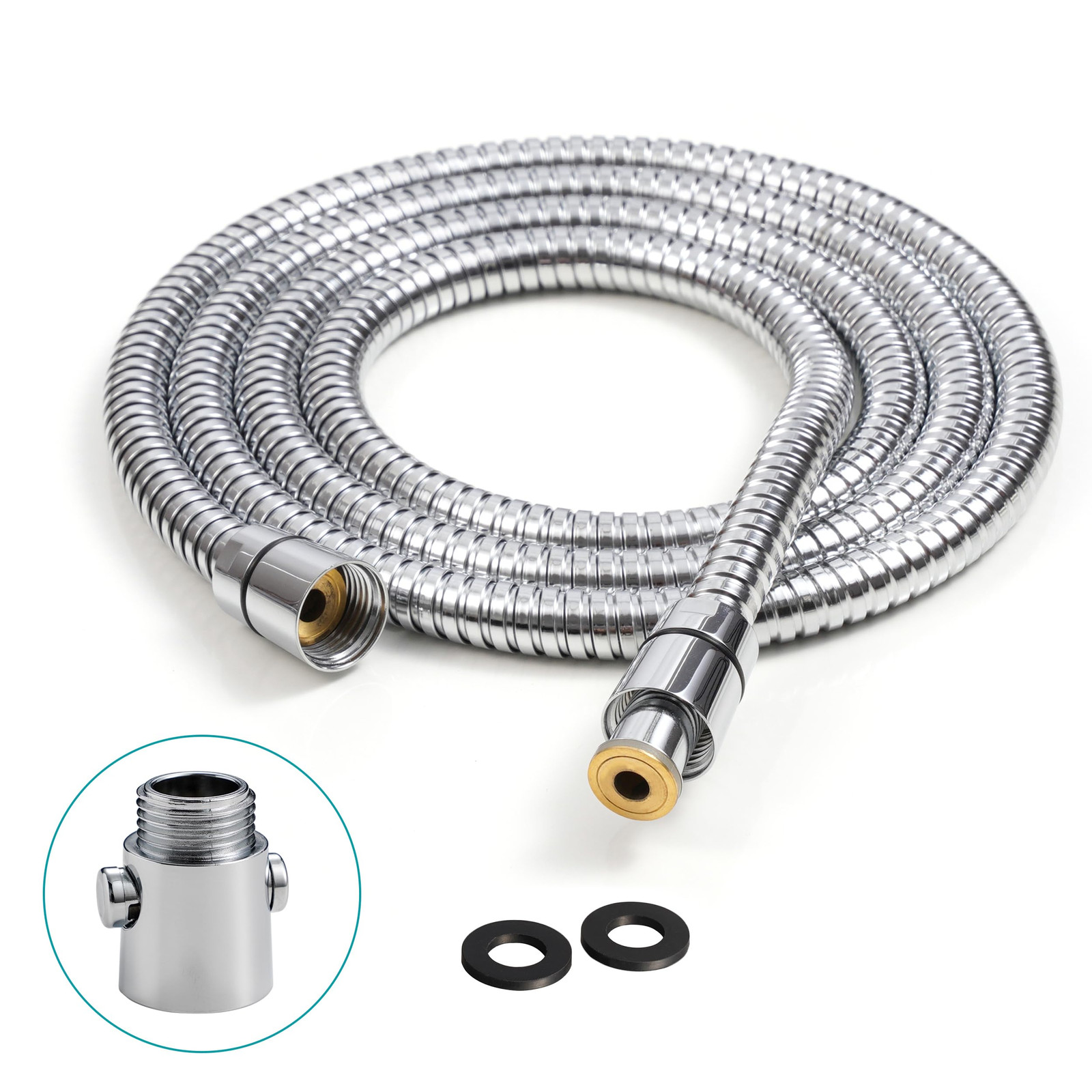Extra Long 79-Inch Premium Stainless Steel Flexible Shower Hose Extension