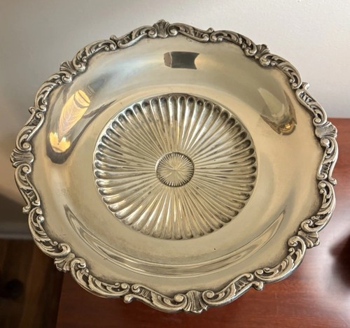 Vintage Art Nouveau Silver Plated Standing Cherub Compote Made In Spain - Picture 3 of 10