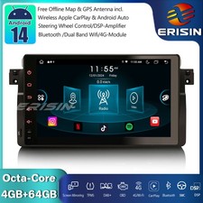 9" Android 14 Car Stereo Sat Nav CarPlay for BMW 3 Series E46 M3 Rover 75 MG ZT