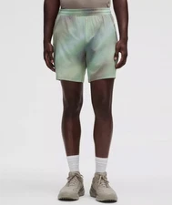 NWT Lululemon Pace Breaker Short 7" Chroma Drift Green Multi Size Large $68