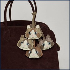 Unique Cute Sheepskin Handmade Ragdoll Cat Lucky Cat Key Bag Pendant Handbag.