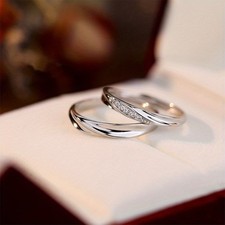 Offenes Ring-Set 2er Silberfarben   Twist Des...