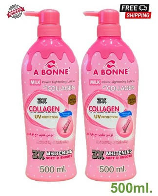 2x A Bonne Milk Power Lightening Lotion Plus Collagen UV Moisturizing 500ml