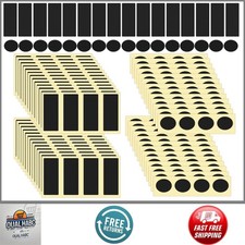 120PCS Match Striker Stickers with Adhesive Round Rectangle Black Paper Sheets