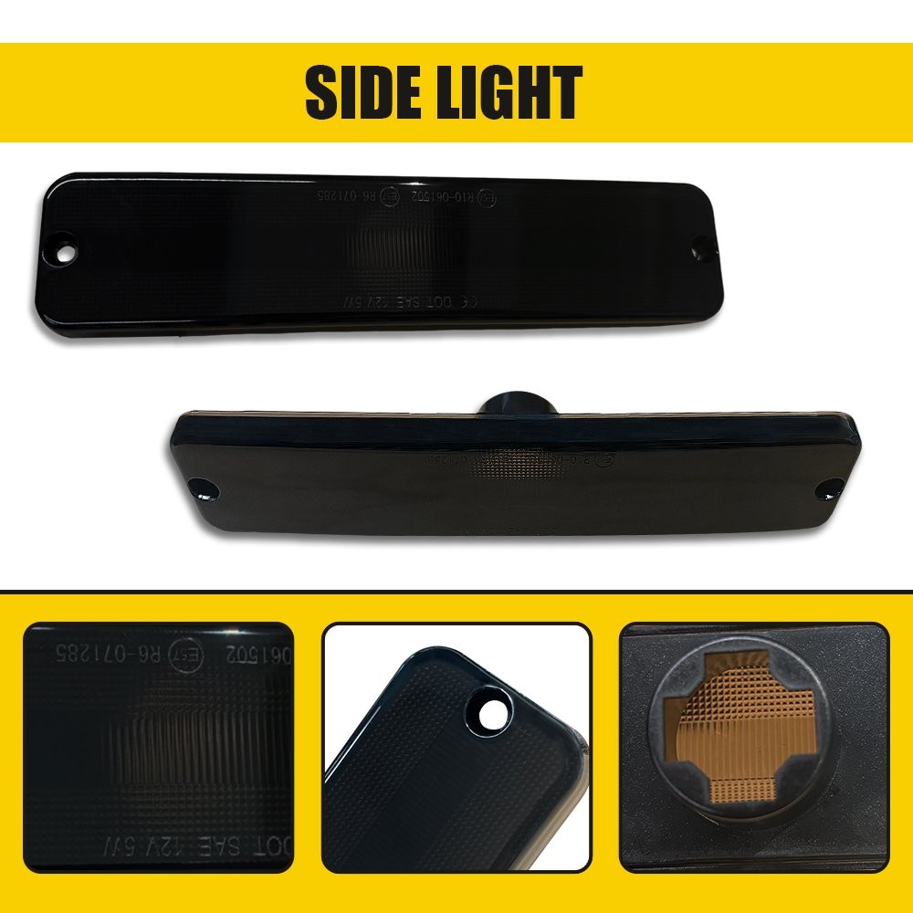 Front Smoke Side Fender Marker Signal Case Lights For 1987-95 Jeep Wrangler YJ P thumbnail 7