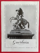 Publicité de presse: Les Parfums de GUERLAIN - Chevaux de Marly  1954