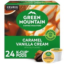 Green Mountain Caramel Vanilla Cream K Cup Coffee Pods 24 Count Light Roast