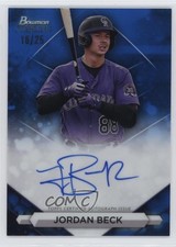 2023 Bowman Sterling Prospect Blue Refractor 16/25 Jordan Beck #PA-JBK Auto 0o48
