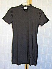 NWT Popular 21 Black Short Sleeve Polyester/Spandex Fitted Dress Women's Size S