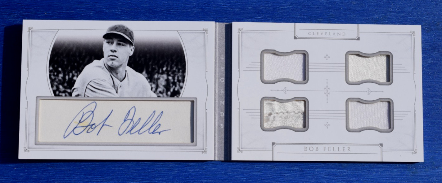 Bob Feller 2015 Panini National Treasures Legends Auto Quad Jersey Booklet /10