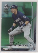 2019 Bowman Platinum Wal-Mart Base Green Foil 62/99 Christian Yelich #22 o7m