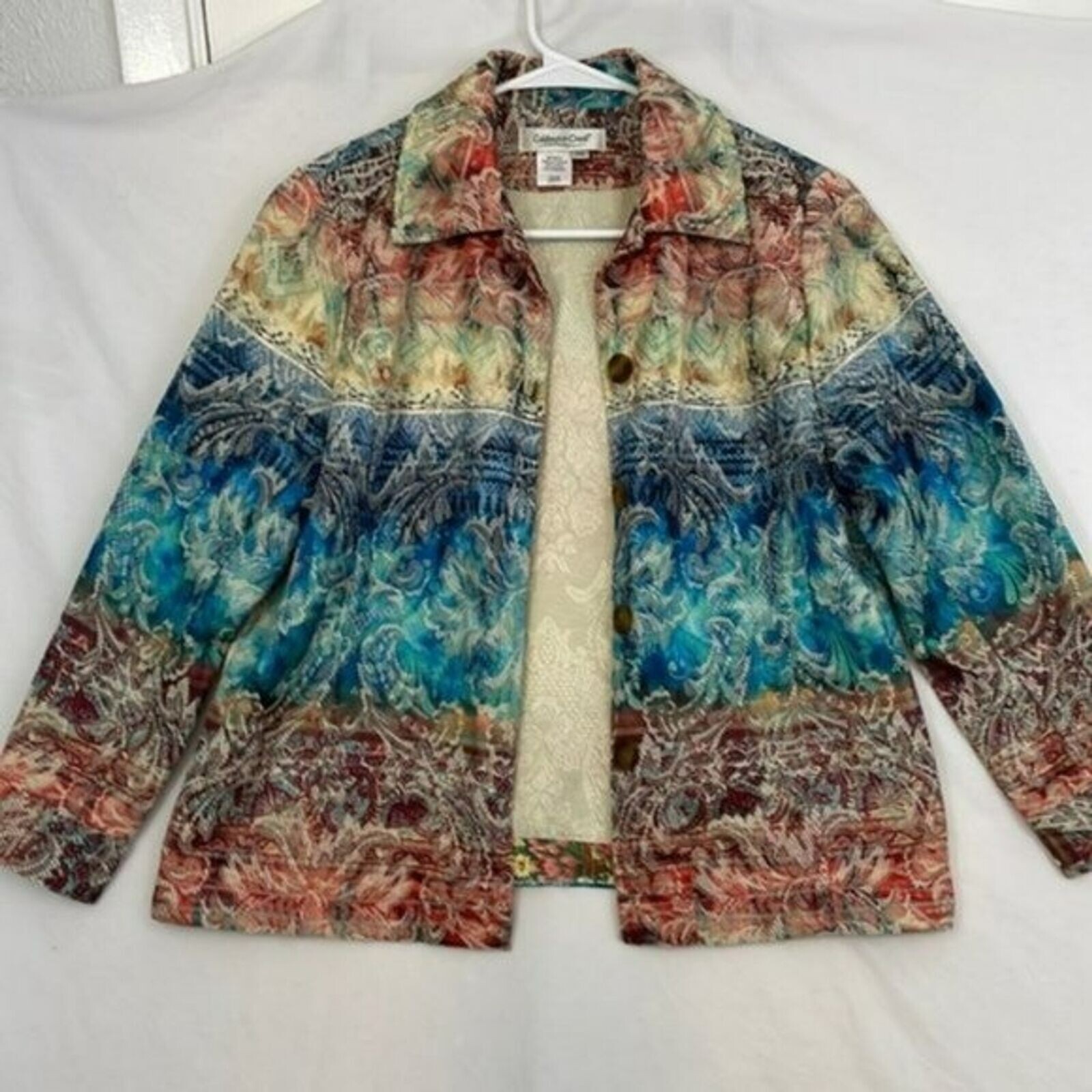 Coldwater Creek Jacket, Multicolor, Button Closur… - image 1