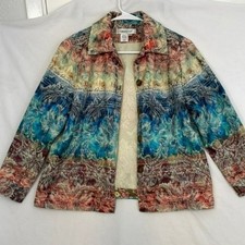 Coldwater Creek Jacket, Multicolor, Button Closure, Petite Small