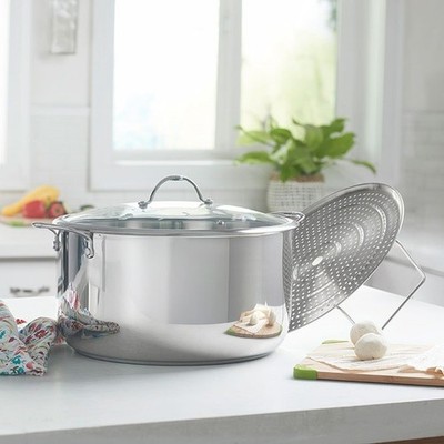 Princess House Heritage Signature 15-Qt Stockpot w/Lid & Steamer