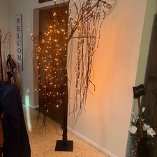 Lightshare 7 FT Halloween Lighted Willow Tree 256 LED Lights