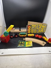 Brio Wooden  Magnetic Train Set - 40 Pieces - 5 Train Cars, Crane, Barge, Track