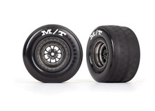 TRA9475A Traxxas Weld Satin Black Chrome Rear Wheels  MT Tires 2  