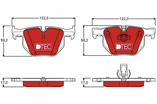 Bremsbelagsatz Scheibenbremse Dtec Cotec TRW GDB1727DTE FüR BMW E61 E60 E63 E64-image