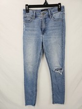 LUCKY BRAND Size 2 / 26 Bridgette Skinny Distressed Mid Rise Stretch Blue Jeans