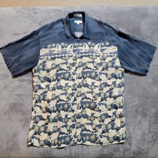 Pierre Cardin Men's Short Sleeve Button Up Shirt 100 Rayon Made In Korea XL