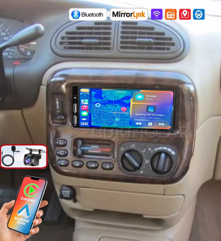 For 1995-2000 Dodge Grand Caravan 6.8" Android 14 Carplay Car Stereo Radio GPS - Imagem 2 de 4