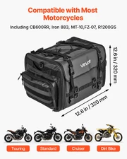 Expandable Motorcycle Tail Bag - 40-60L Rear Luggage & Shoulder Bag | Waterproof
