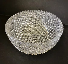 Antique American Brilliant Cut Glass Bowl ABP Strawberry Diamond Scalloped Edge