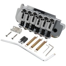 Musiclily Pro Chrome 54mm Roller Saddles 2-Point Tremolo Bridge For Strat Guitar