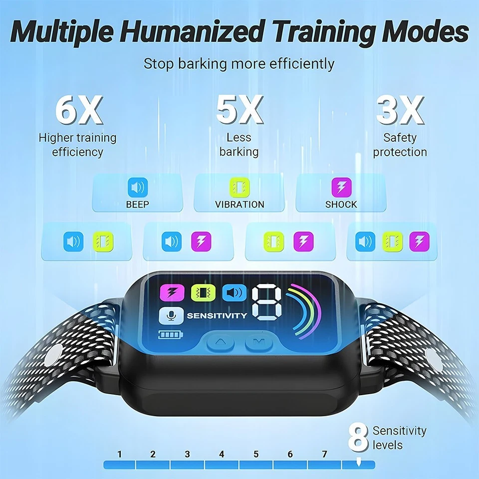 Anti Barking Dog Collar-Compact Bark Stop Training E-Collar Sound-vibrate-shock - image 4 of 4