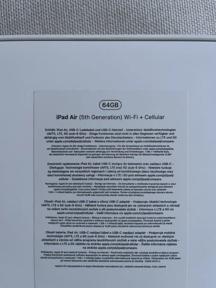 Apple iPad Air 5 Generation 64GB Space Gray 10,9 Zoll Wi-Fi Cellular Tablet - Bild 4 von 4