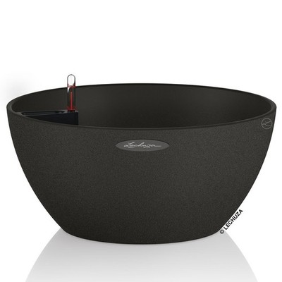 LECHUZA  Pflanzschalen CUBETO Stone 40 Graphitschwarz All-in-One