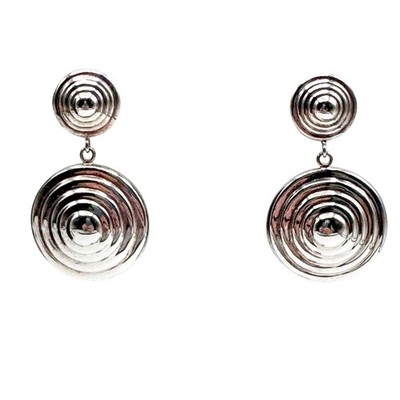 Modernist konzentrische Kreise Ohrringe 15 g Sterlingsilber Ohrhänger Post durchbohrt