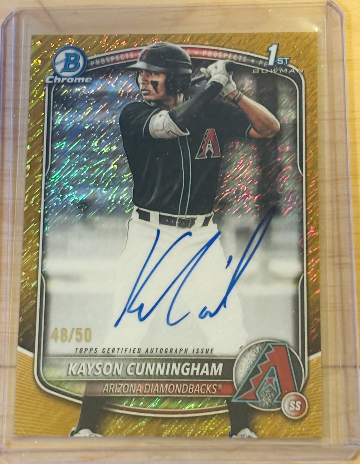 2025 Bowman Draft Anthony Kayson Cunningham 1st Chrome Auto Gold Shimmer /50