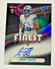 2025 TOPPS FINEST NFL ISAAC TESLAA ROOKIE AUTO BLACK REFRACTOR SSP #/10 LIONS SP