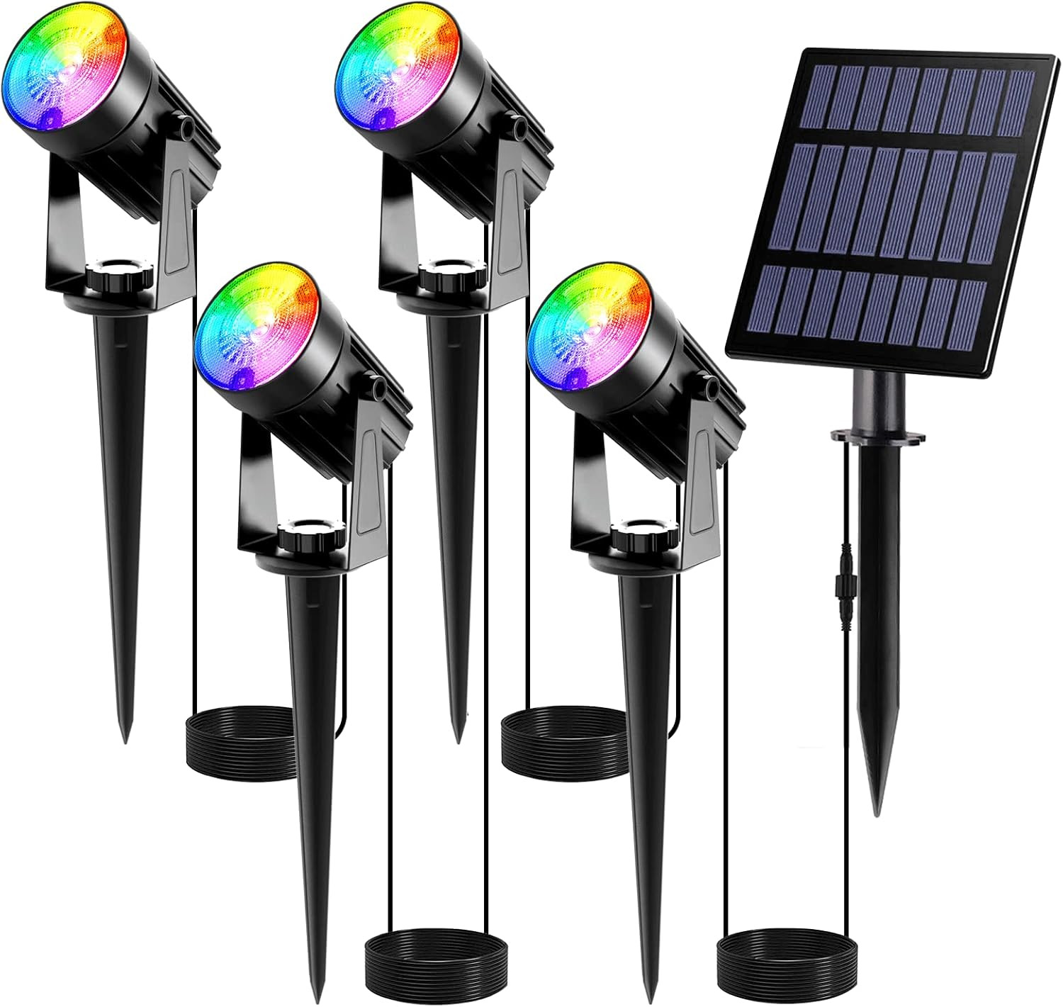 Lampada Solare Giardino Colorata IP65 - Faretti RGB Alta Durata