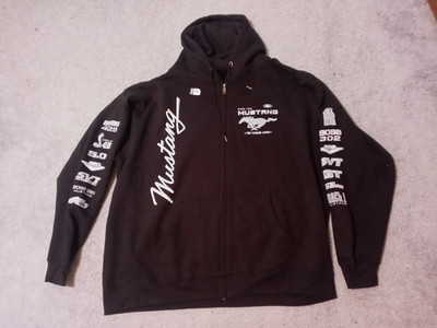 JH Design Group Ford Mustang Collage Black Zip Up Hoodie Sz 3XL Unisex