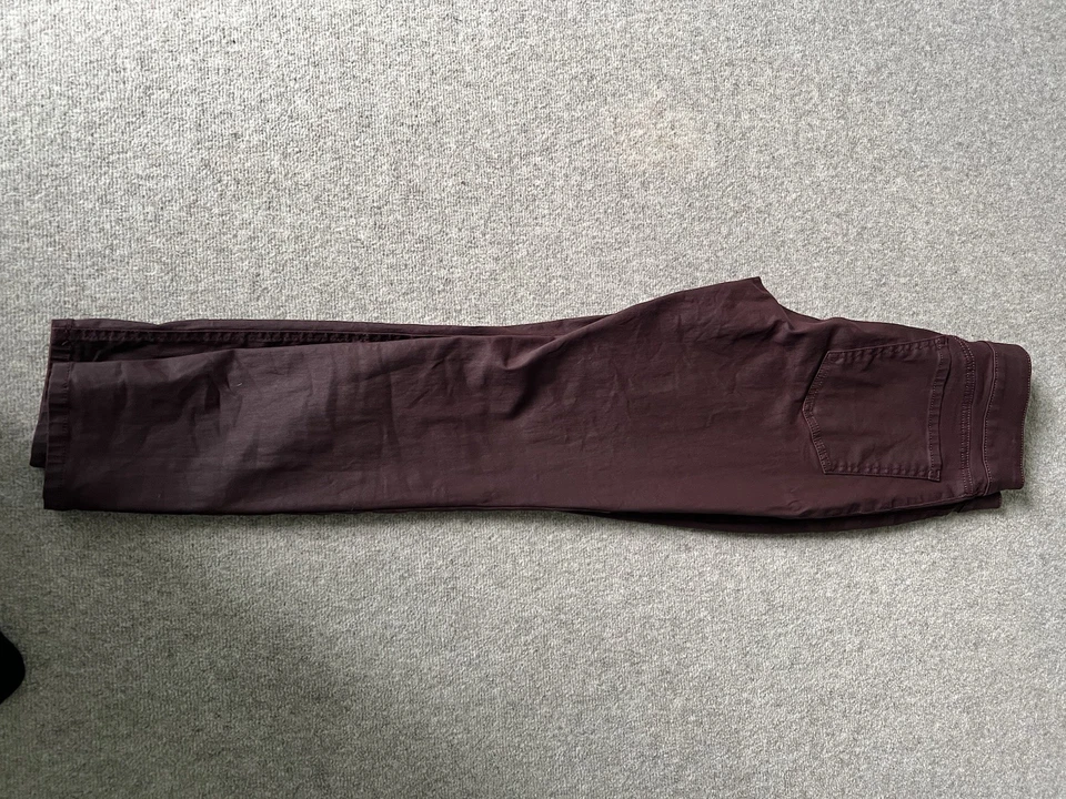 Mint Velvet Capri Straight Wax Burgundy Mulberry Trousers Jeans 12R Womens VGC - Image 2 of 4