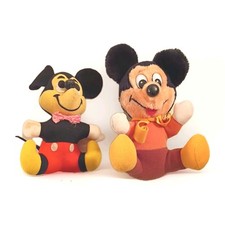 Vintage Disney Mickey Mouse Plush Dolls Lot Of 2