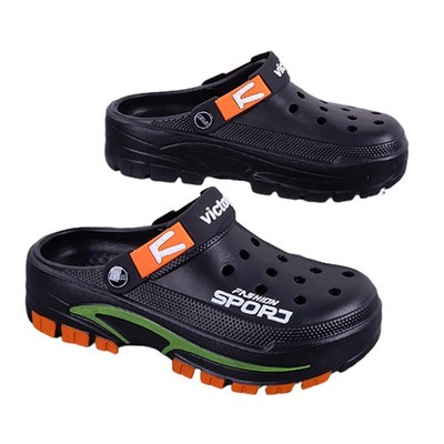 Herren Sommer Clogs atmungsaktiv - Dicke rutschfeste Sohle Freizeitschuh