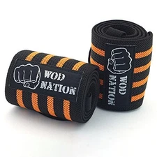 Wrist Wraps & Straps for Gym & Weightlifting (18 inch) Black/Orange