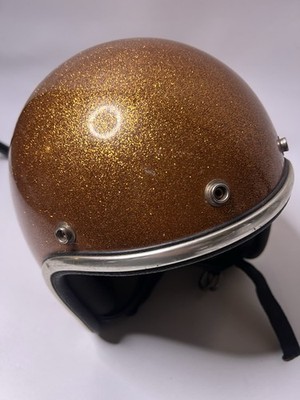 VTG Arthur Fulmer AF20 Motorcycle helmet open face Gold metallic